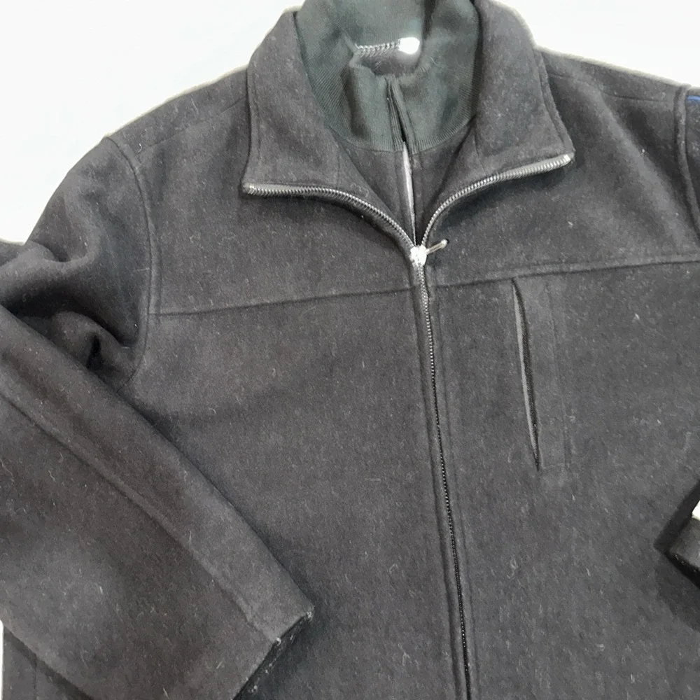 Calvin Klein Double Layer Black Wool Coat Men's Size XL - Double‎ Zip
